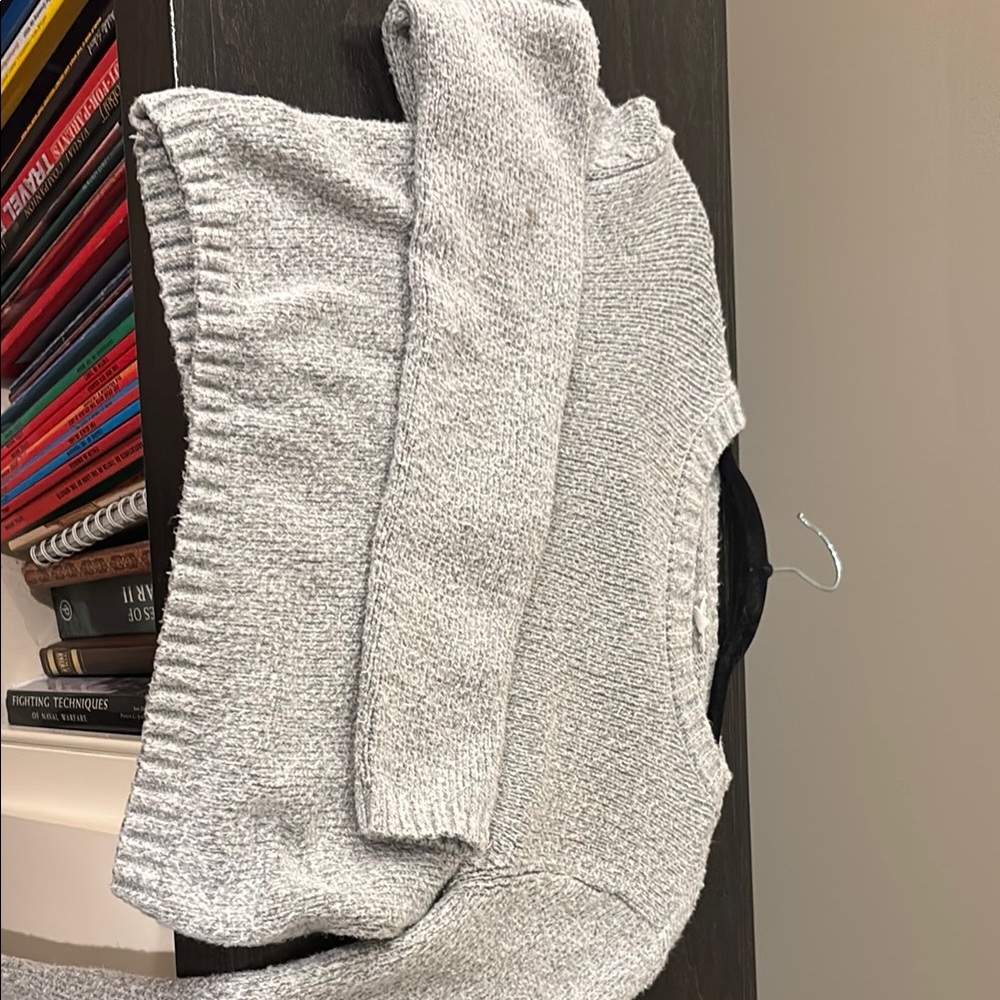 Garage Gray Crew Neck Sweater Textured Knit